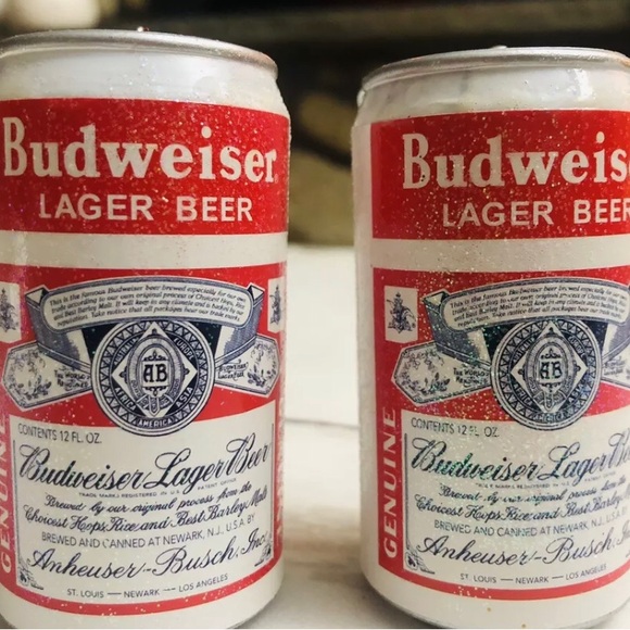 Budweiser Beer Can Christmas Ornaments set of 2 NEW - Picture 2 of 5